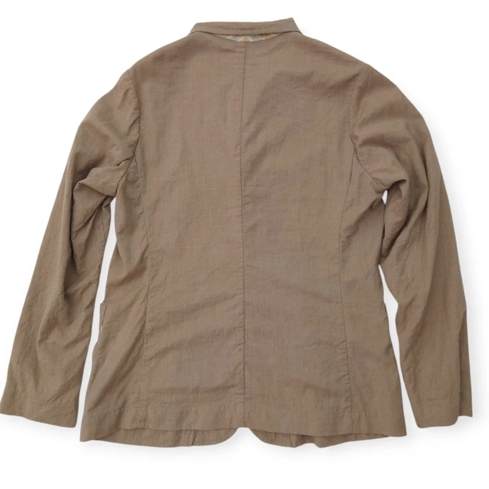 Chez VIDALENC Chore Jacket Unconstructed Blazer Khaki Sz 3 Approx L Summer Wool